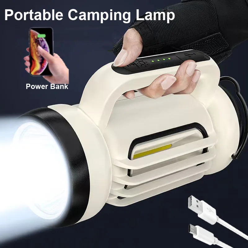 Lanterne De Camping Rechargeable – LED 6 Modes, IPX6, 3000 MAh, 200-300 M, Avec Crochet