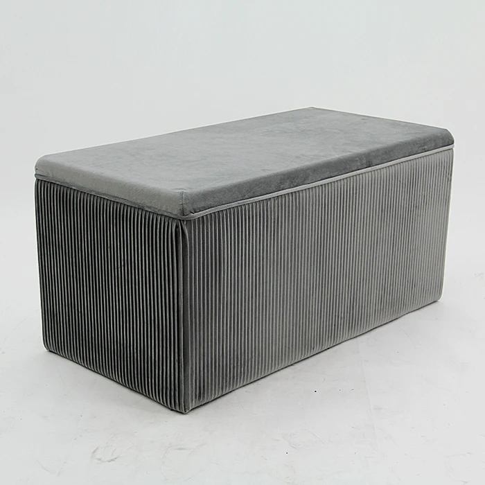 HStex Modern Furniture Storage Footstool Velvet Stool Puff Big Ottoman Cushion Sofa Pouf Velvet Seat