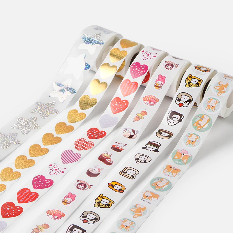Customize Printing Creative Animals Anime Car Die Cut Stickers for Kids Cartoon Self-adhesive Sticker Roll