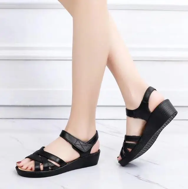 On Sale Flat Soft Comfort Wedge Plus Size Sandals New Summer Wedge ...