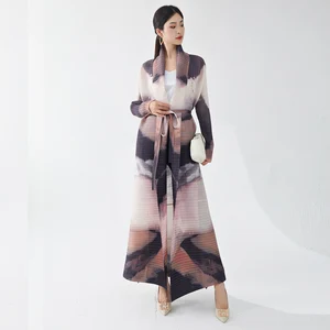 Latest Popular Pleated Abaya Print Design Customized Women's Muslim Dress for Adults Fast Delivery Anti-Static Dubai Abaya