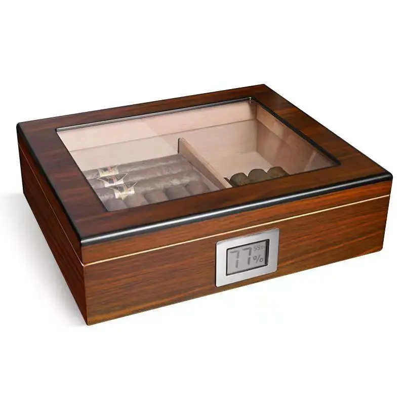 Luxury Wood Gift Box - Cigar Humidor with Lock & Lacquer