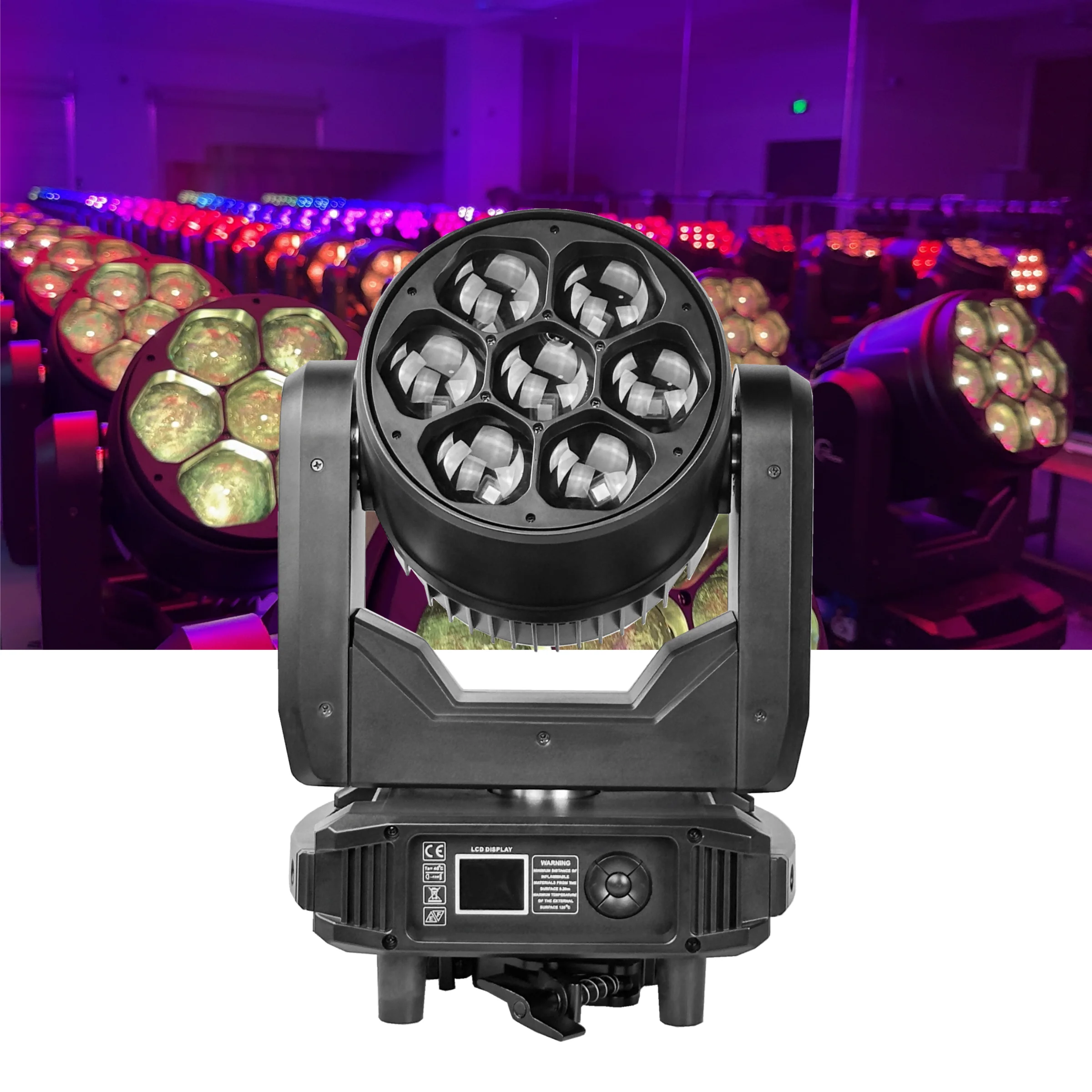7x40w Bee Eye Zoom Moving Head Wash Light 4in1 RGBW LED