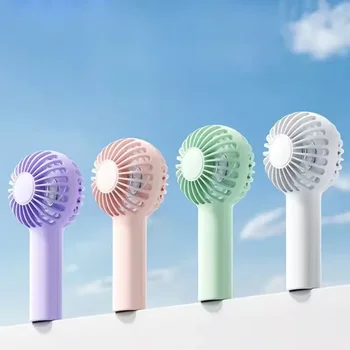 2024 New Hand-held Small Fan Student Outdoor Usb Charging Portable Mini Cartoon Desktop Fan Gift