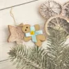 Brown Gingerbread Man w/blue Bow  1pc