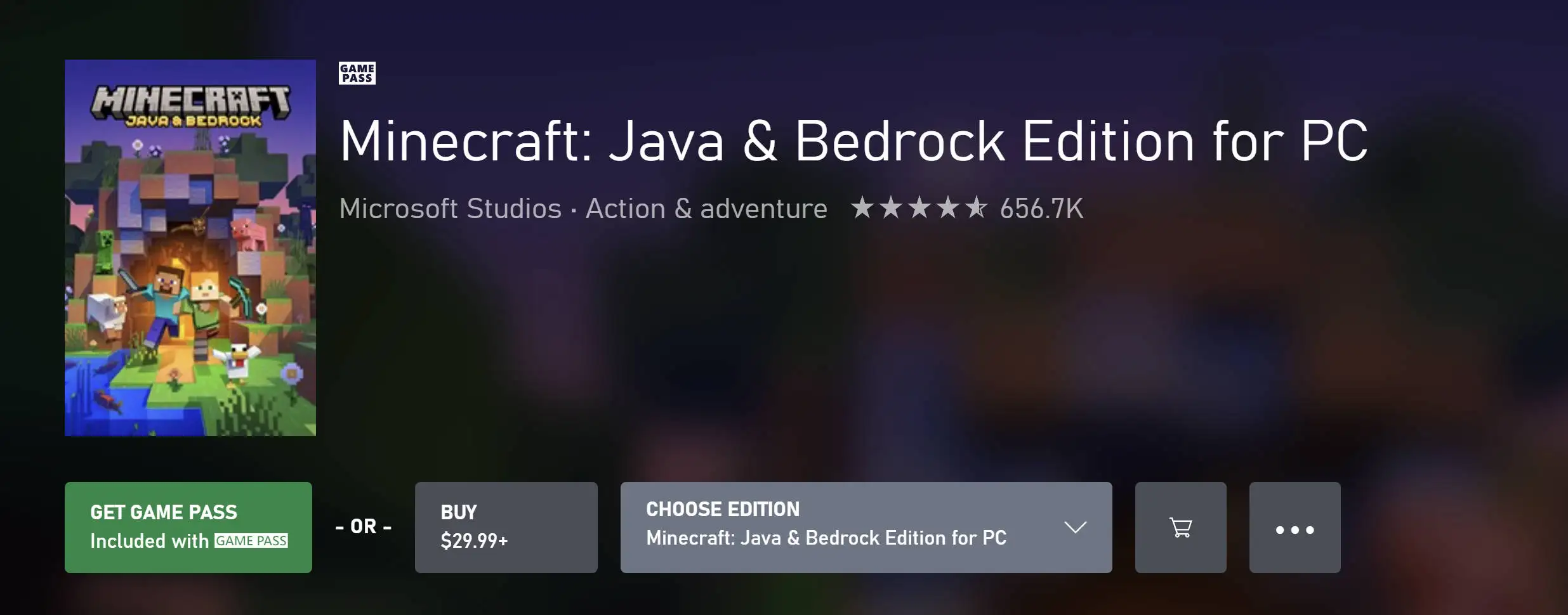 Minecraft: Java & Bedrock Edition for PC ( Free in Xbox Game Pass Ultimate,  kids Can Play)