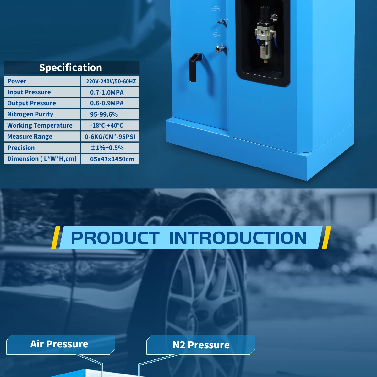 Hw3000 Car Tyre Inflator High Purity Nitrogen Generator Tyre Inflator