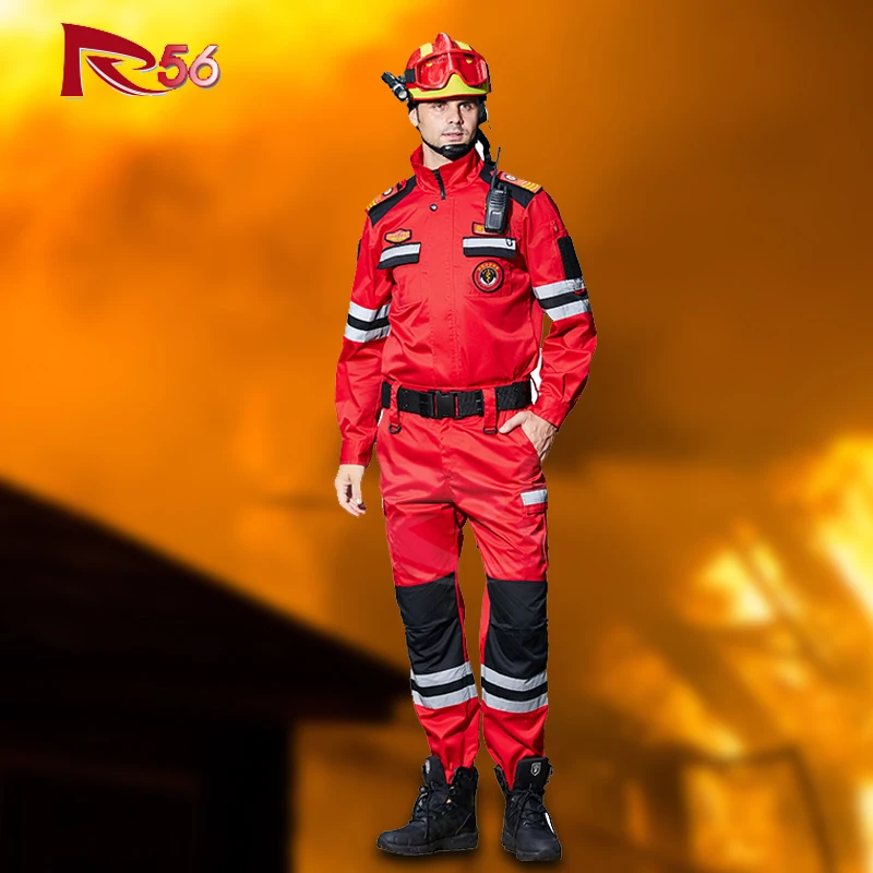 Factory Direct Sales Customizable High Vis Coverall Red Safety Dress Coverall Outdoors Rescue Coveralls