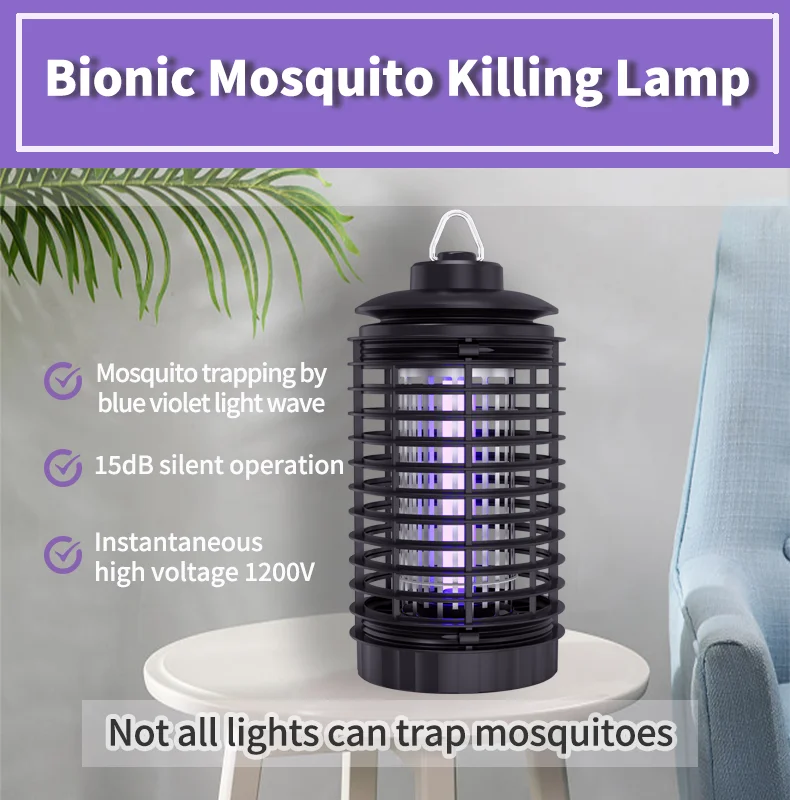 SJZ Effective Led Rechargeable USB Photocalyst Bug Zapper High Voltage Transformer Electric UV Mosquito trap Killer Lamp details