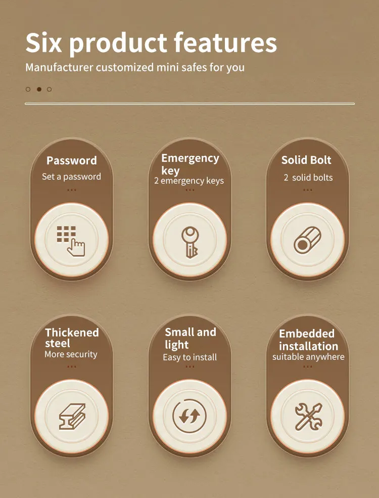 CEQSAFE China Supplier Home Hotel Electronic Safe Small Wall Mini Safe Box details