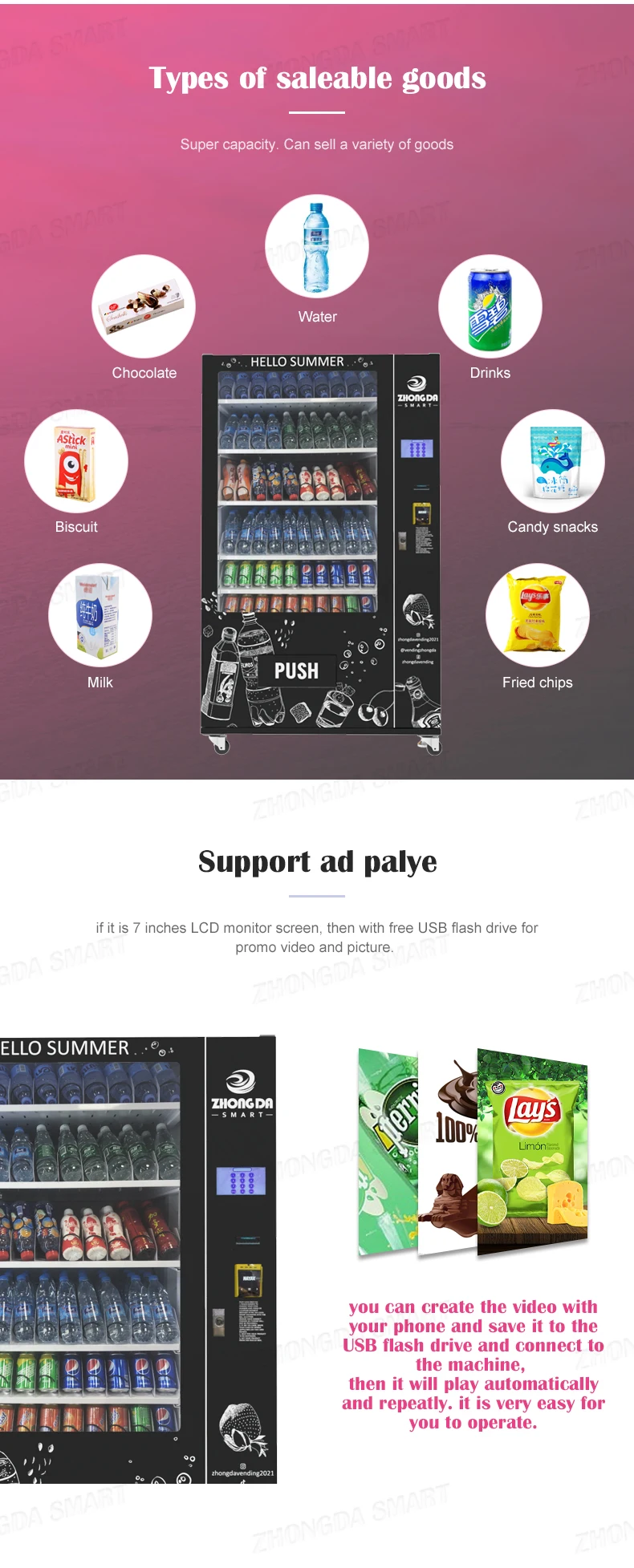 Smart Vending Machines Bottle Drinks Vending Machine Snack Vending ...