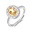 JH0279 Color oro blanco - 2 Cristal Amarillo