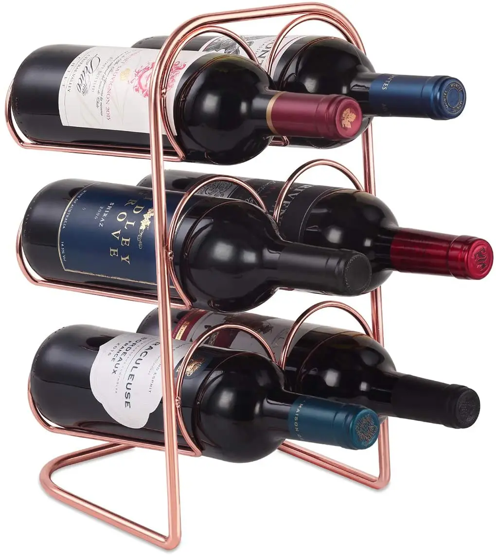 Rose gold Foldable Countertop Wine Rack holder