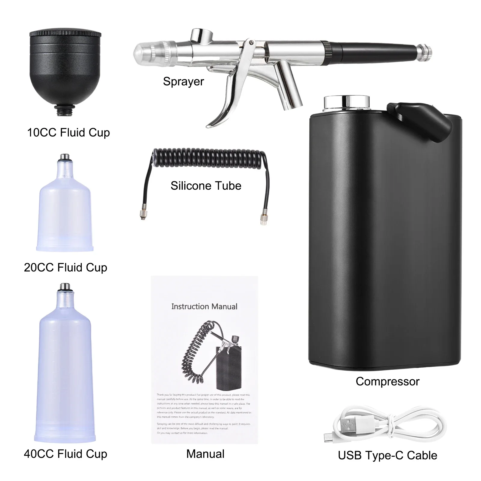 Airbrush Kit With Air Compressor, 40 PSI High Pressure Air Brush