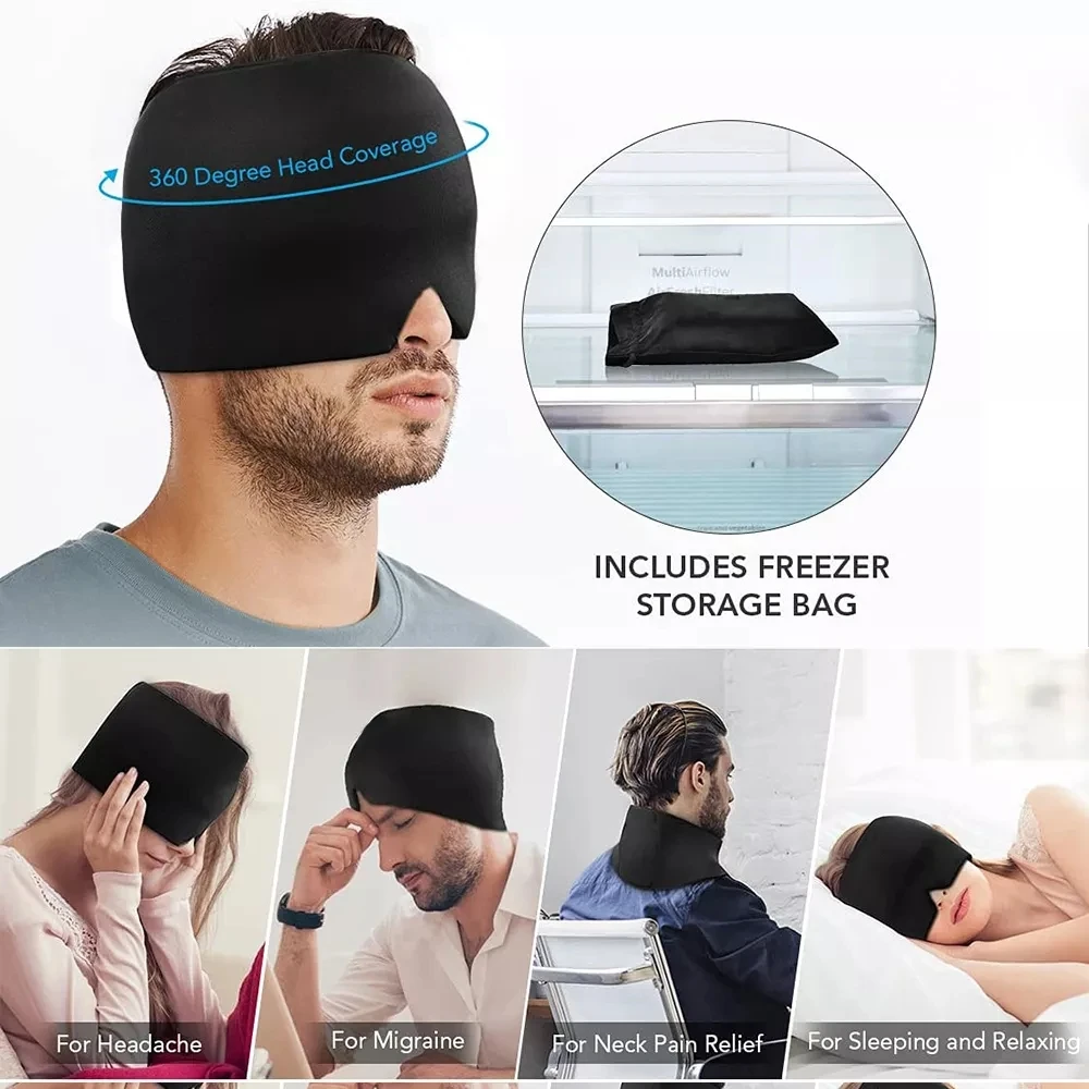 Headache Hat - Migraine Relief Cap with Gel Ice Pack