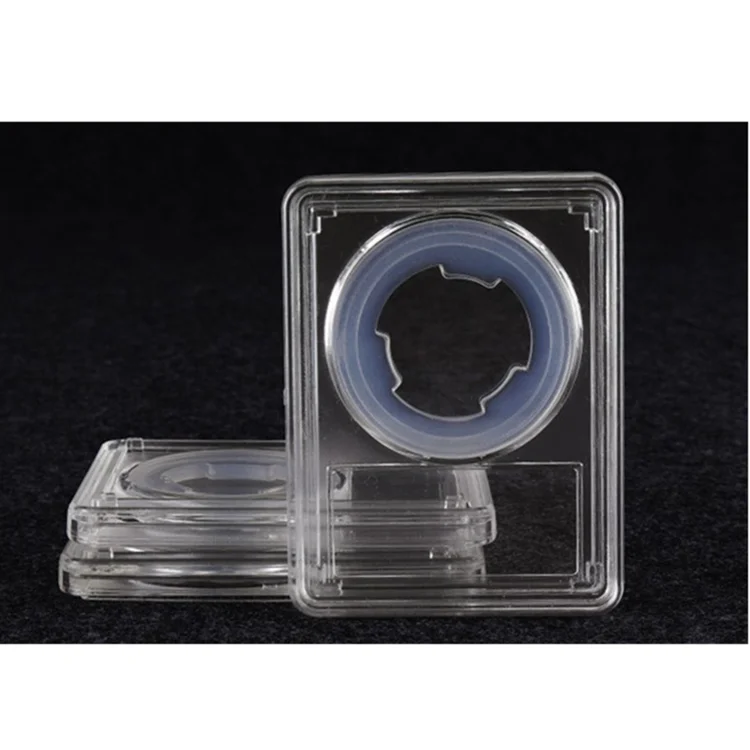 Clear Square Plastic Coin Capsules Collection Box 14mm 40mm Graded Coin ...