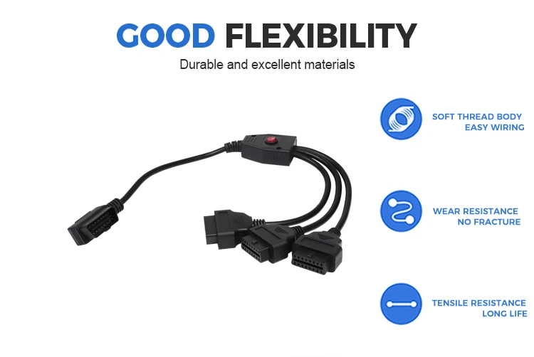 product custom 16pin obd2 obd j1962 male to female 1 to 3 16 pin splitter cable for code readers-5