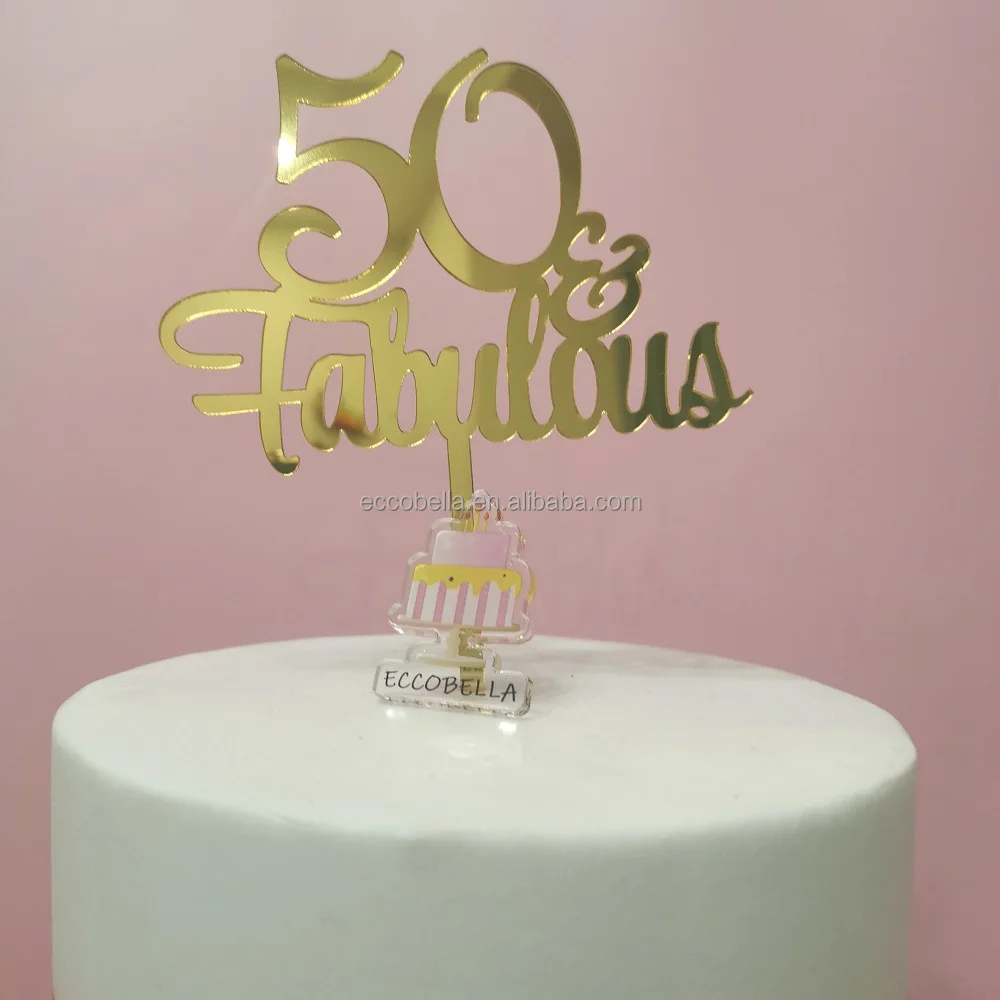 50th Cake Topper birthday numbers joined acrylic 30 40 60 70 Various colours 