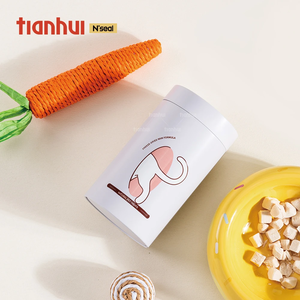 Boîte de rangement étanche Tianhui pour friandises de compagnie, contenant en tôle personnalisable pour fournitures alimentaires pour animaux