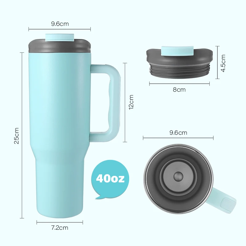 Factory Price 2 in 1 Office Pretty 30oz 40 oz Travel Mug Car Outdoor Custom Coffee Tumbler Coffee Cup with Lid Handle 40oz