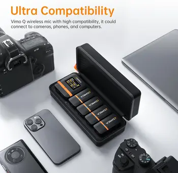 Comica Vimo Q Wireless Lavalier Microphone System with 4 Transmitters and 1 Receiver, 4 Audio Tracks Individual Output, Noise detail image