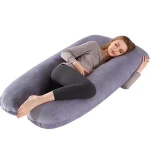 Cotton Pregnancy Body Support Pillow Neck Pain U-Shaped Pregnant Pillow with Removable and Washable