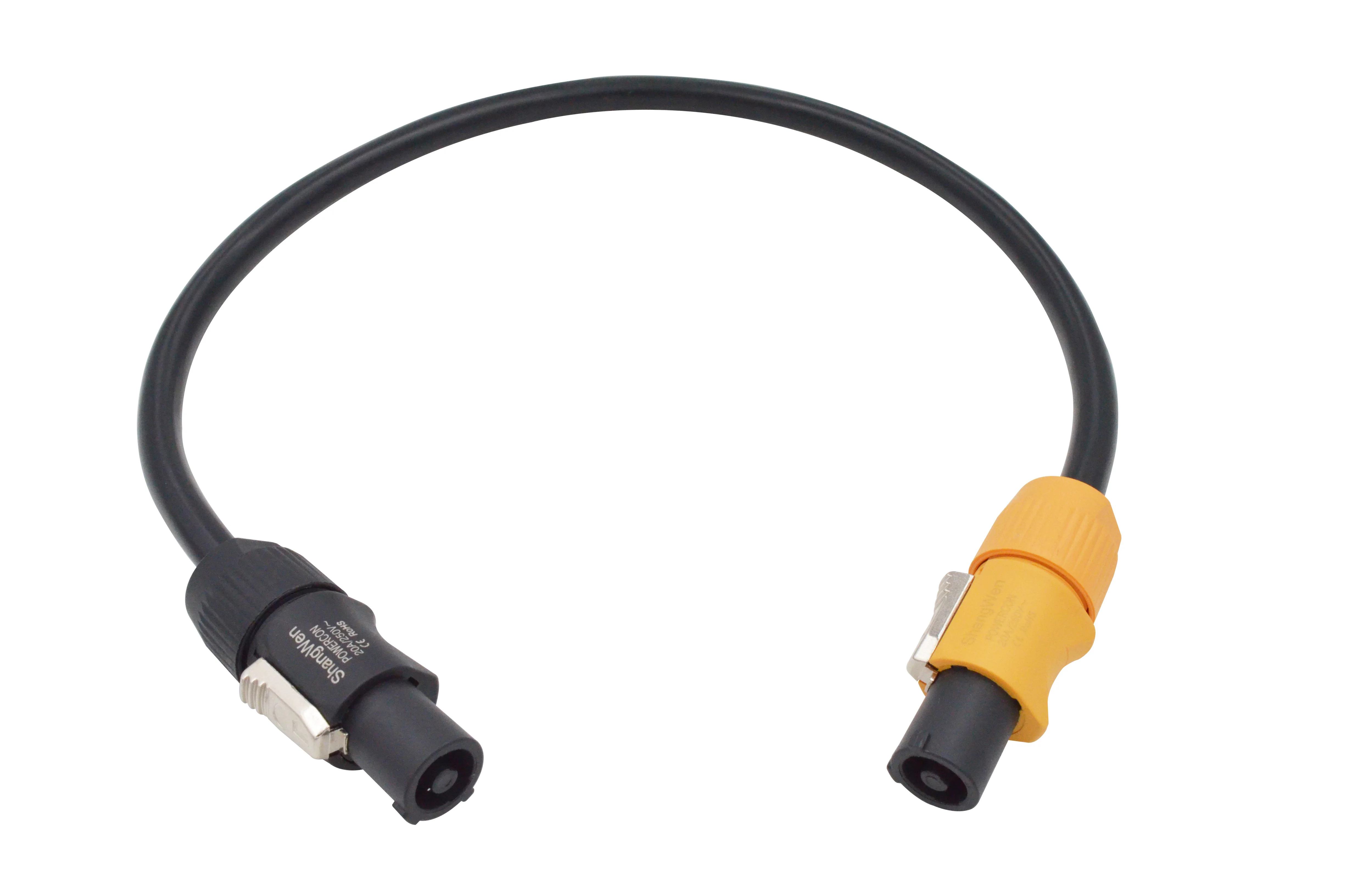 Ip65 Outdoor Triple Core Waterproof AC Power Adaptor Lockable Plastic and Alloy Male and Female Connectors for LED Display