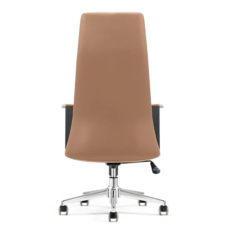 Minimalist Swivel Modern Leisure Chair Adjustable Height Executive Leather Office Chair High Back Black Boss Chair