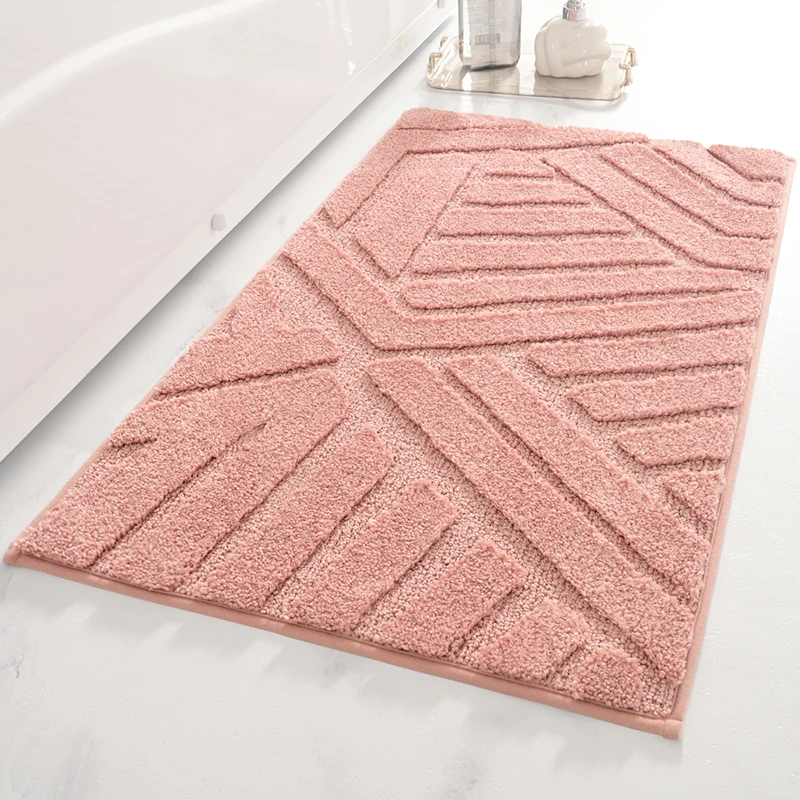  New Arrival microfiber polyester bath Shower mats custom geometric non-slip comfortable soft bath rug