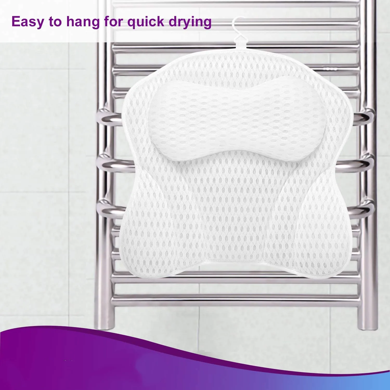 Luxury Bath Pillow Ergonomic Bathtub Spa Pillow With 4d Air Mesh