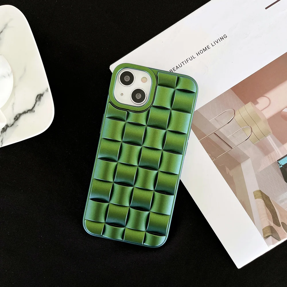Creative Funky Colors Cool Phone Cases for iphone 13 14 Pro Max 3d Grid  Woven Magic Cube Design Phone Back Cover case