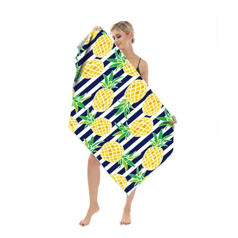 Novelty Microfiber Double-Sided Bath Beach Towel Quick-Drying Water-Absorbent Non-Stick Sand Seaside Swimming Printed Design