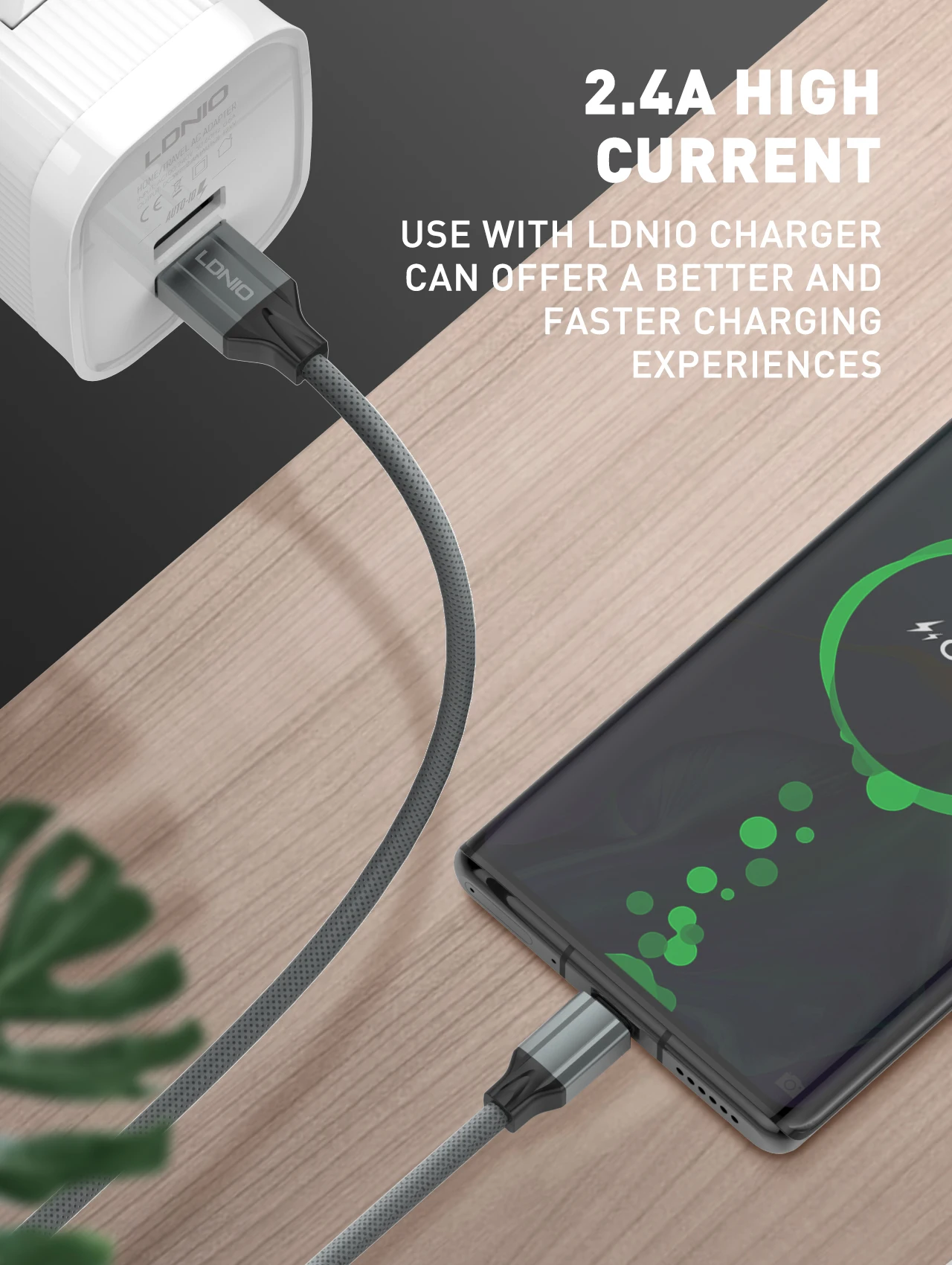 LDNIO LS441 1m Micro Phone Type C Usb Data Cable Data Sync Fast Charger Charging Cable for Mobile Phone