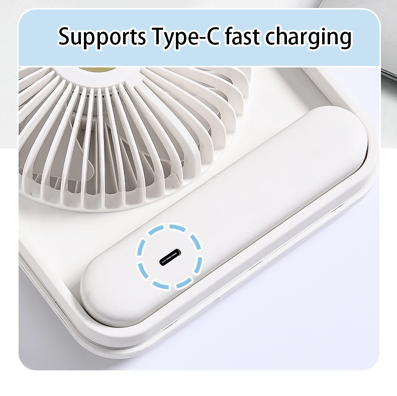 Plastic Table Fan, Portable, USB, 1200mAh, Brushless - detail 14