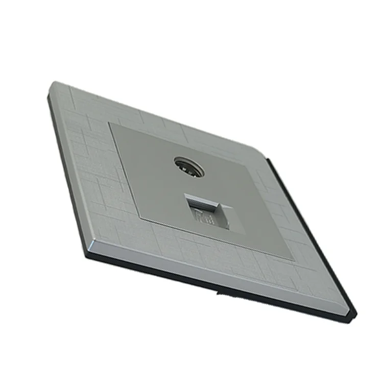 VNX Factory Deliver Selling UK Standard One Gang Telephone Socket With 1Gang TV Socket Silver Color PC Material for Home