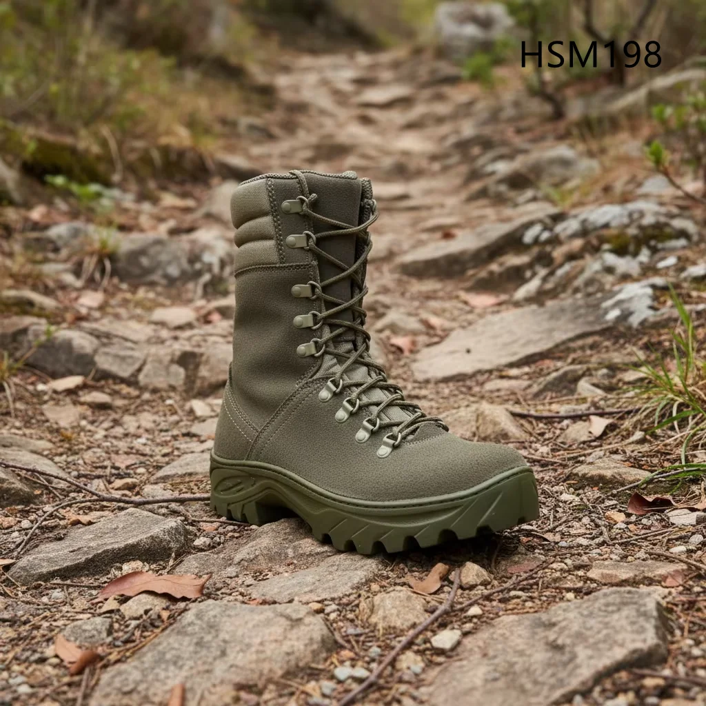 HY,Team Field Durable Rubber Sole with Stitching Combat Boots Factory Price Rugged Mountain Utility Desert Boots for Sale HSM198