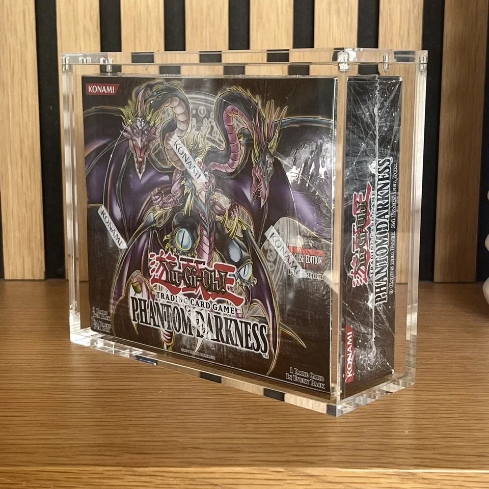 JERY 5MM Acrylic YGO TCG Booster Box with Stronger Magnet Lid for Elite  Trainer Box Magnetic Lid Training Protection Box