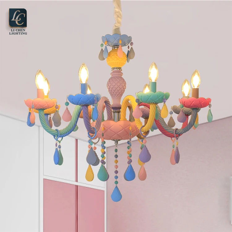 P0049 Modern Style Indoor Decoration Dining Room Living Room Child Room Colorful Glass Chandelier Light