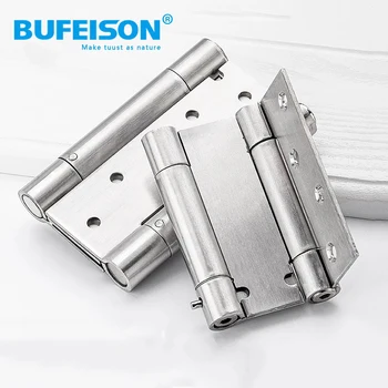 Bidirectional free entry and exit door hinge with automatic rebound inner and outer double opening stainless steel automatic