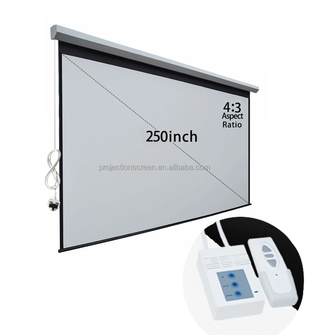 Size Customization 180 Inch 200 Inch 220inch 250inch 300 Inch Wall Home Cinema Electric Motorized Projector Screen
