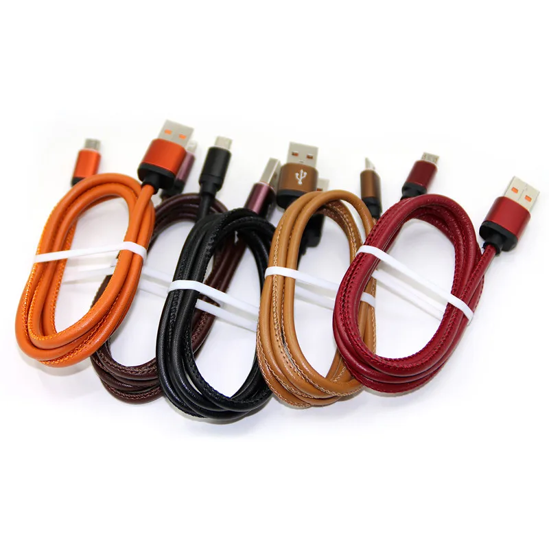 Кожаный кабель Micro USB Mailin, IOS провод для передачи данных, шнур Type-C, кабель для быстрой зарядки для телефонов Android, устройств