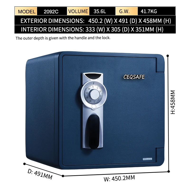 CEASAFE Waterproof Cabinet Factory Fireproof Office Home Safe Box Steel Metal Fireproof Safes for Money supplier