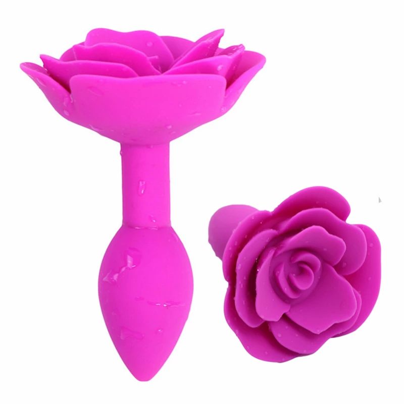 Rosy Small Silicone Anal Plug Sex Toy for Women Black Red Pink Rose Butt  Plug for Ass Play