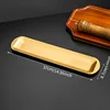 Grand plateau long en acier inoxydable doré