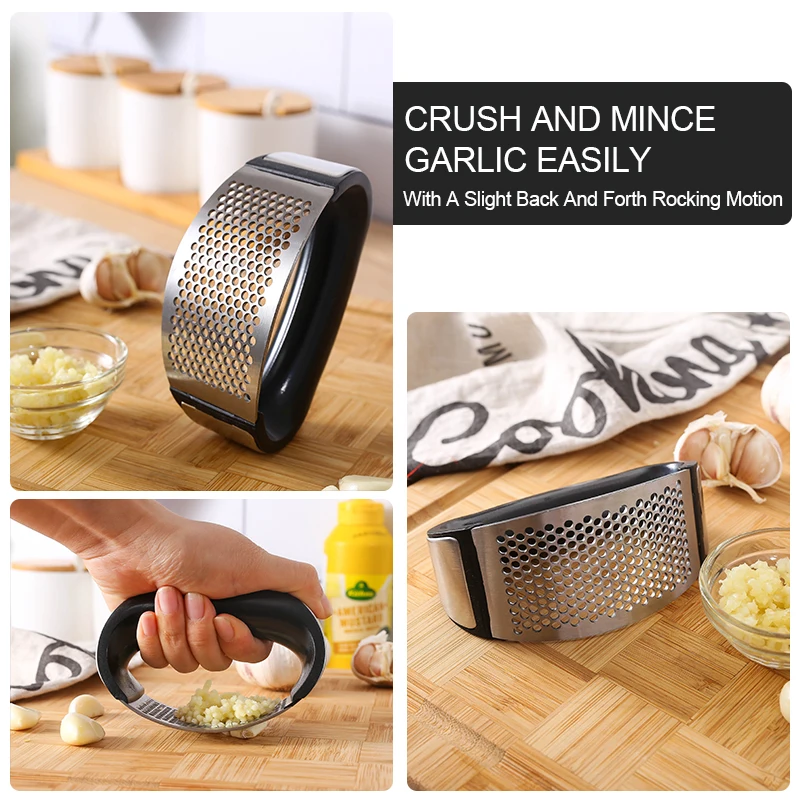 1pc Stainless Steel Garlic Press Manual Garlic Mincer Chopping Garlic Tools  Arc Vegetable Kitchen Gadget Kitchen Accessories