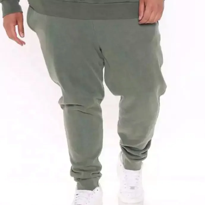 JL0112C Men Joggers Sets Training Wear Drawstring Waist Vintage Washed Plain Men Fitted Joggers