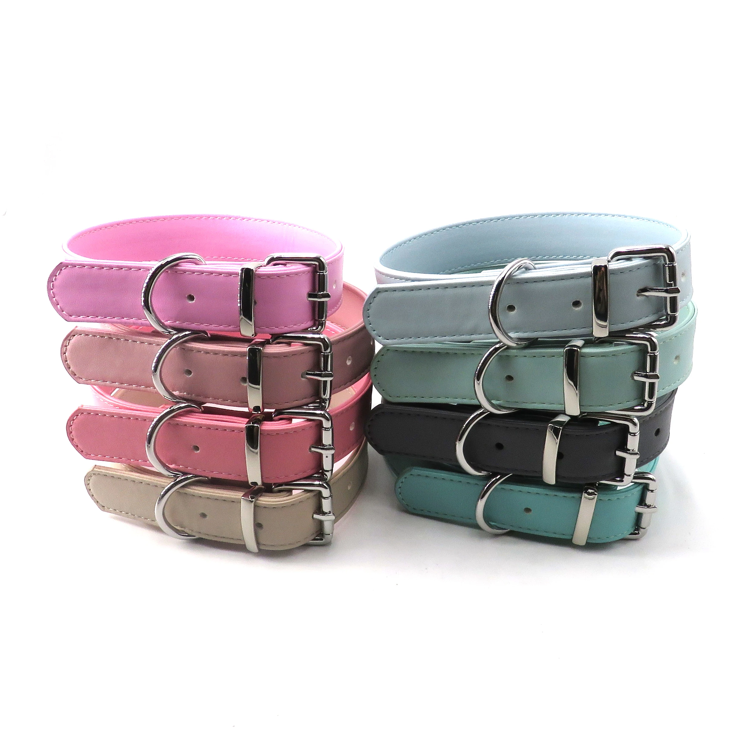Luxury Pu Leather Pet Collar Custom Colors Softly Padded Waterproof
