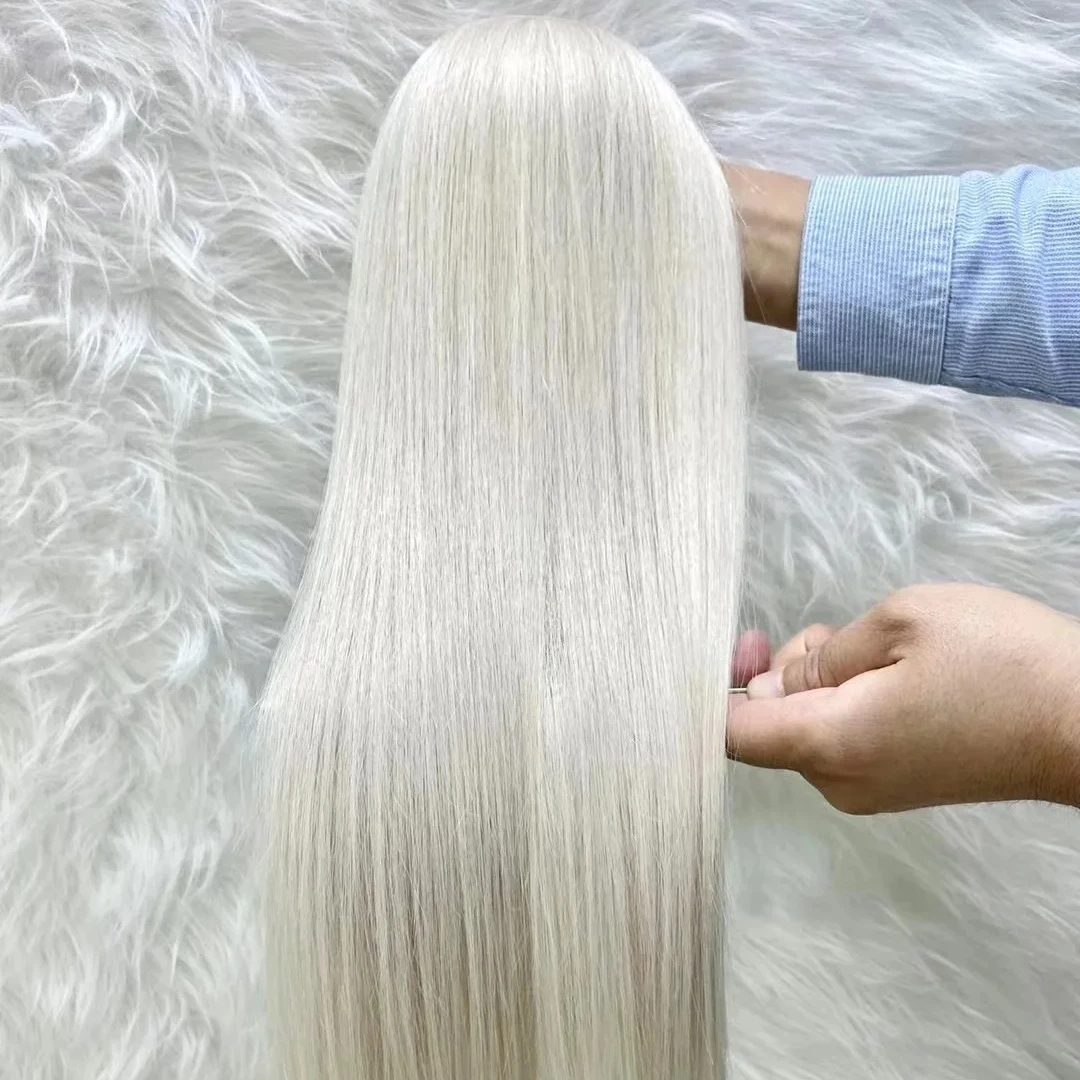 Russian Virgin Thin Invisible Genius Weft Hair Extensions in the Stock White Color Double Drawn Human Hair Genius Weft