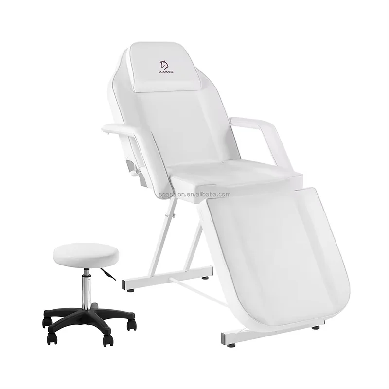Professional Manual Height-adjustable Leg and Head Massage Bed With Customizable Colors and Two Storage Compartments