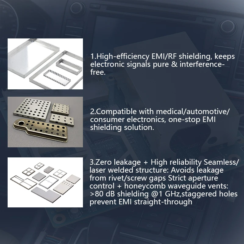 Customized Rf Shield Can/case/box/enclosure Sheet Metal Part Pcb Board EMI SHIELD FRAME Rf Shielding Stamp Shield